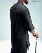 Men’s Black Luxury Senator Native Wear with Front and Back Rhinestone Detailing - Image 2