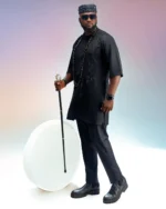 Men’s Black Luxury Senator Native Wear with Front and Back Rhinestone Detailing - Image 6