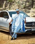 Azure Majesty Embroidered Agbada Set - Image 3